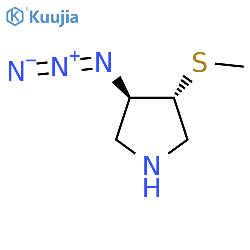 rac-(3R,4R)-3-azido-4-(methylsulfanyl)pyrrolidine structure
