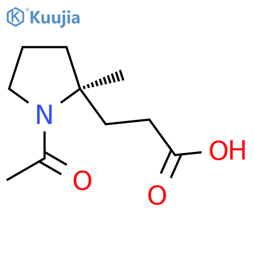 3-(2S)-1-acetyl-2-methylpyrrolidin-2-ylpropanoic acid structure