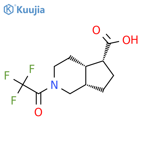 rac-(4aR,5S,7aR)-2-(2,2,2-trifluoroacetyl)-octahydro-1H-cyclopentacpyridine-5-carboxylic acid structure