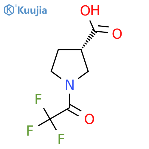 (3S)-1-(2,2,2-trifluoroacetyl)pyrrolidine-3-carboxylic acid structure