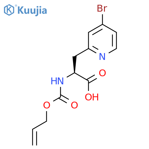 (2S)-3-(4-bromopyridin-2-yl)-2-{(prop-2-en-1-yloxy)carbonylamino}propanoic acid structure