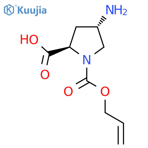 (2R,4S)-4-amino-1-(prop-2-en-1-yloxy)carbonylpyrrolidine-2-carboxylic acid structure