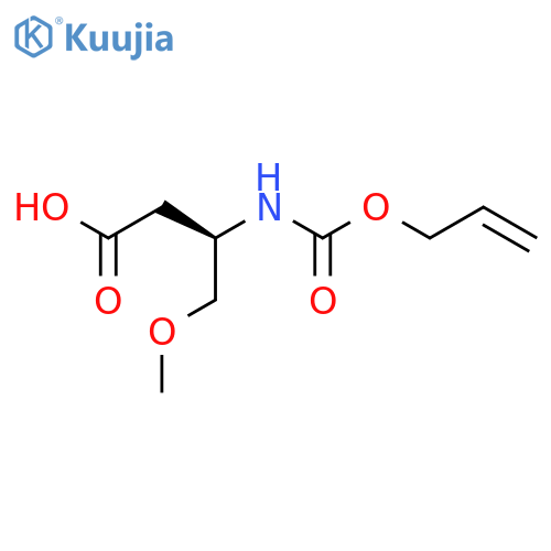 (3R)-4-methoxy-3-{(prop-2-en-1-yloxy)carbonylamino}butanoic acid structure