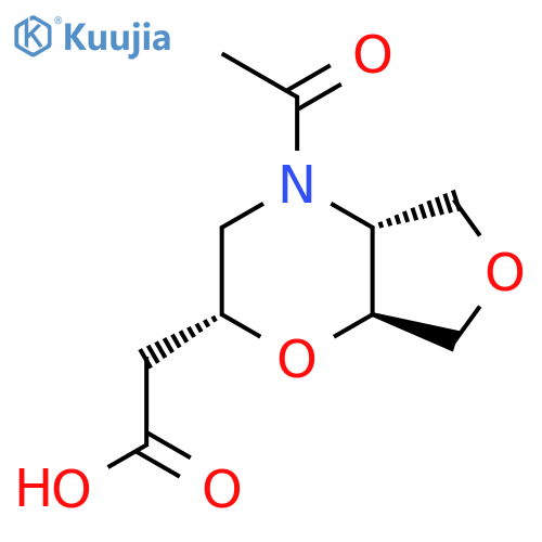 rac-2-(2R,4aR,7aS)-4-acetyl-hexahydro-2H-furo3,4-b1,4oxazin-2-ylacetic acid structure