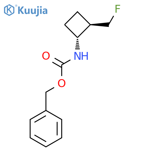 rac-benzyl N-(1R,2R)-2-(fluoromethyl)cyclobutylcarbamate structure