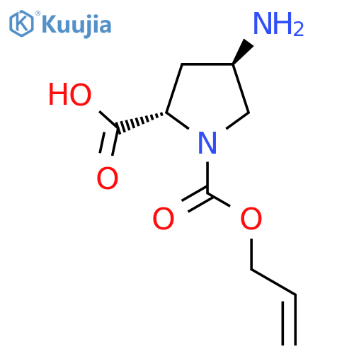 (2S,4R)-4-amino-1-(prop-2-en-1-yloxy)carbonylpyrrolidine-2-carboxylic acid structure