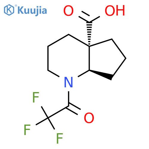 rac-(4aR,7aS)-1-(trifluoroacetyl)-octahydro-1H-cyclopenta[b]pyridine-4a-carboxylic acid structure