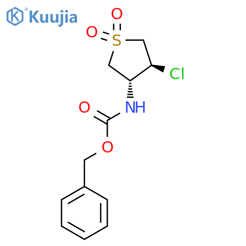 rac-benzyl N-[(3R,4S)-4-chloro-1,1-dioxo-1lambda6-thiolan-3-yl]carbamate structure