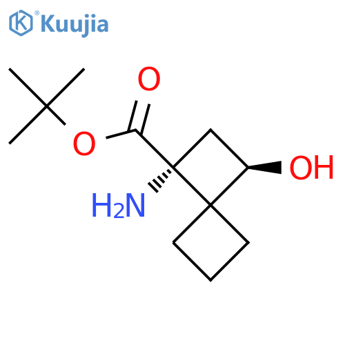rac-tert-butyl (1R,3R)-1-amino-3-hydroxyspiro3.3heptane-1-carboxylate structure