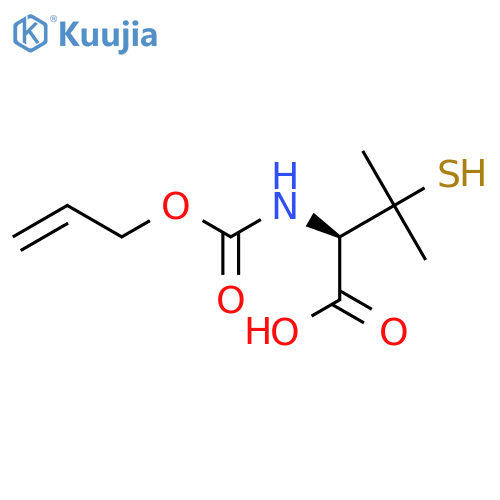 (2R)-3-methyl-2-{(prop-2-en-1-yloxy)carbonylamino}-3-sulfanylbutanoic acid structure