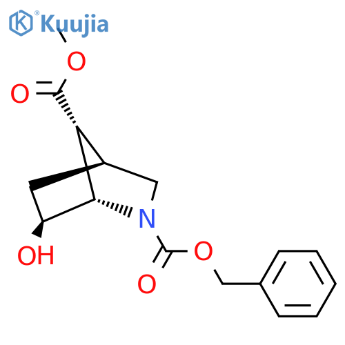 rac-2-benzyl 7-methyl (1R,4R,6R,7S)-6-hydroxy-2-azabicyclo2.2.1heptane-2,7-dicarboxylate structure