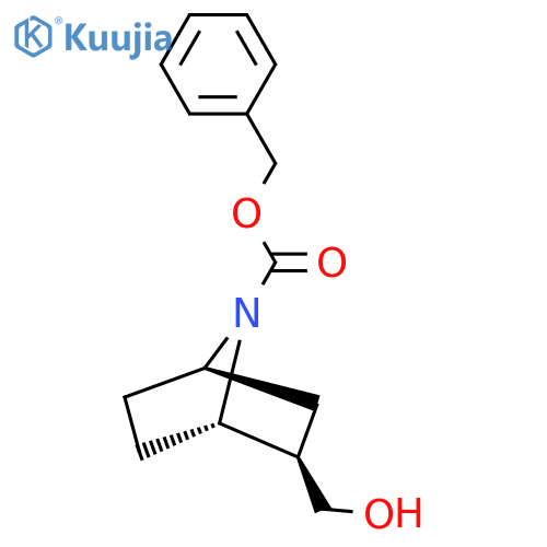 rac-benzyl (1R,2S,4S)-2-(hydroxymethyl)-7-azabicyclo[2.2.1]heptane-7-carboxylate structure
