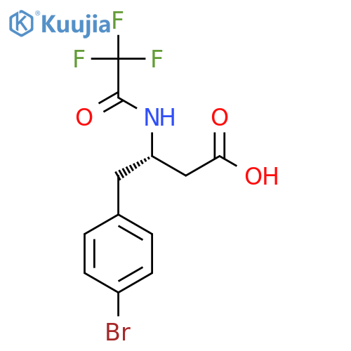 (3S)-4-(4-bromophenyl)-3-(2,2,2-trifluoroacetamido)butanoic acid structure