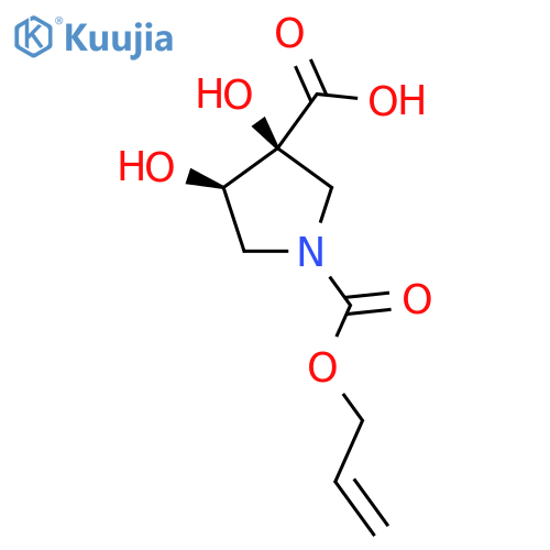 rac-(3R,4S)-3,4-dihydroxy-1-(prop-2-en-1-yloxy)carbonylpyrrolidine-3-carboxylic acid structure