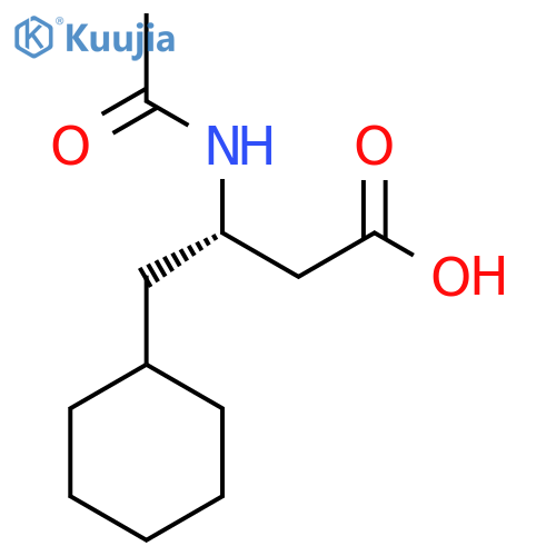 (3S)-4-cyclohexyl-3-acetamidobutanoic acid structure