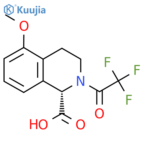 (1S)-5-methoxy-2-(2,2,2-trifluoroacetyl)-1,2,3,4-tetrahydroisoquinoline-1-carboxylic acid structure