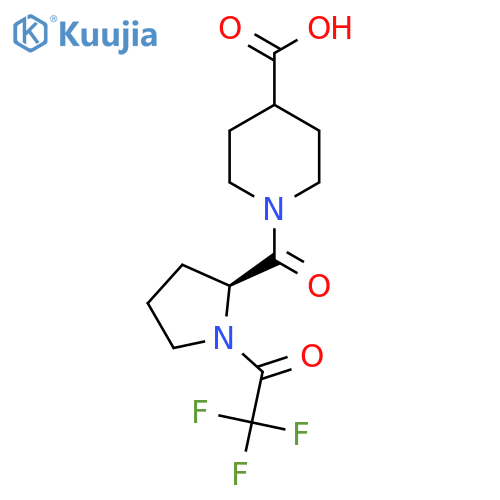 1-(2S)-1-(2,2,2-trifluoroacetyl)pyrrolidine-2-carbonylpiperidine-4-carboxylic acid structure