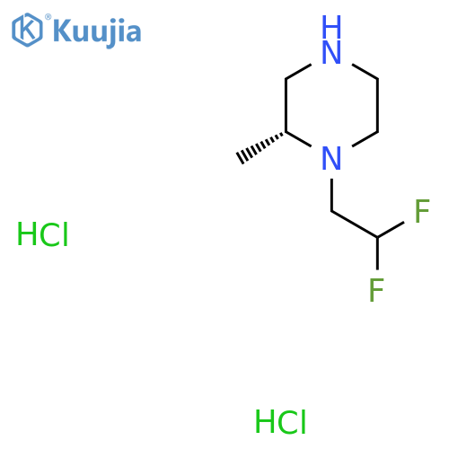 (2R)-1-(2,2-difluoroethyl)-2-methylpiperazine dihydrochloride structure