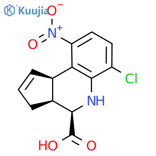 rac-(3aR,4S,9bS)-6-chloro-9-nitro-3H,3aH,4H,5H,9bH-cyclopentacquinoline-4-carboxylic acid structure