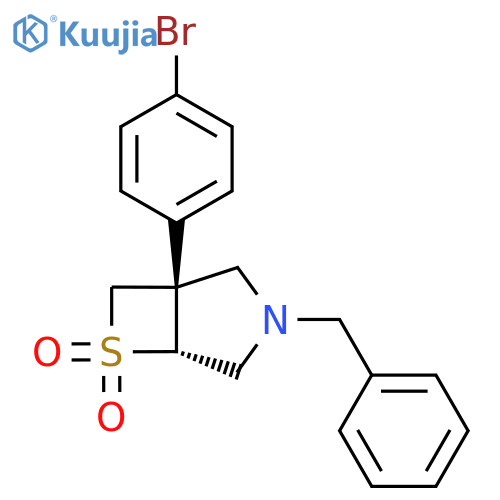 rac-(1R,5S)-3-benzyl-1-(4-bromophenyl)-6lambda6-thia-3-azabicyclo3.2.0heptane-6,6-dione, cis structure