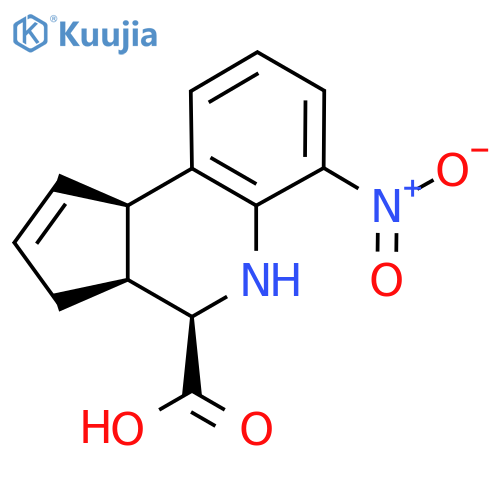 rac-(3aR,4S,9bS)-6-nitro-3H,3aH,4H,5H,9bH-cyclopentacquinoline-4-carboxylic acid structure