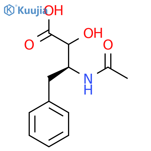 (3S)-3-acetamido-2-hydroxy-4-phenylbutanoic acid structure