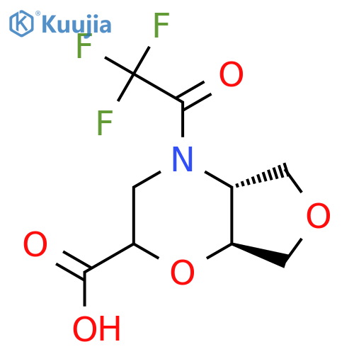 rac-(4aR,7aS)-4-(2,2,2-trifluoroacetyl)-hexahydro-2H-furo3,4-b1,4oxazine-2-carboxylic acid structure