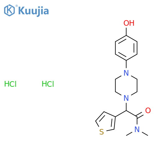 2-4-(4-hydroxyphenyl)piperazin-1-yl-N,N-dimethyl-2-(thiophen-3-yl)acetamide dihydrochloride structure