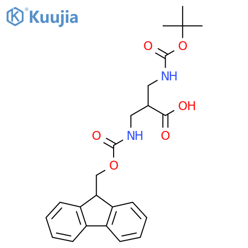 3-{(tert-butoxy)carbonylamino}-2-({(9H-fluoren-9-yl)methoxycarbonyl}amino)methylpropanoic acid structure