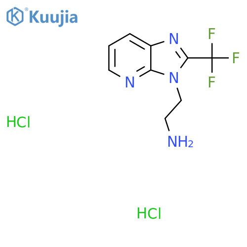2-[2-(trifluoromethyl)-3H-imidazo[4,5-b]pyridin-3-yl]ethan-1-amine dihydrochloride structure