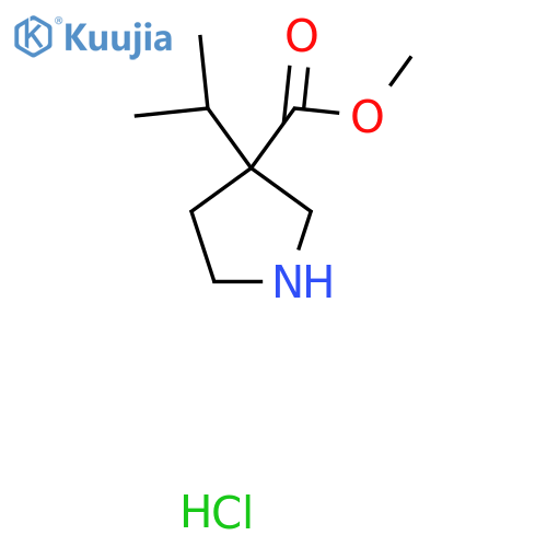 Methyl 3-(propan-2-yl)pyrrolidine-3-carboxylate hydrochloride structure