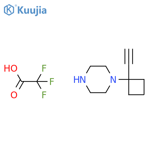 1-(1-ethynylcyclobutyl)piperazine, trifluoroacetic acid structure