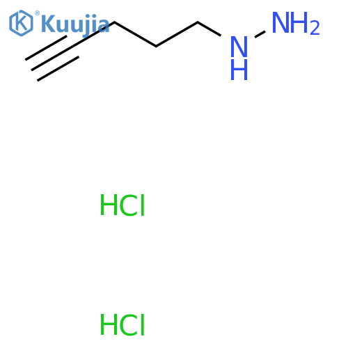 (Pent-4-yn-1-yl)hydrazine dihydrochloride structure