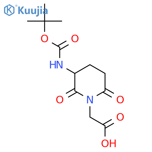 2-(3-{(tert-butoxy)carbonylamino}-2,6-dioxopiperidin-1-yl)acetic acid structure