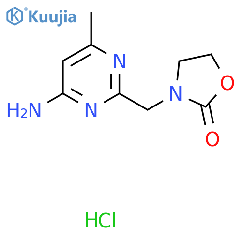 3-(4-amino-6-methylpyrimidin-2-yl)methyl-1,3-oxazolidin-2-one hydrochloride structure