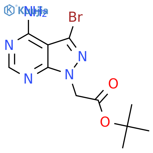 tert-butyl 2-{4-amino-3-bromo-1H-pyrazolo3,4-dpyrimidin-1-yl}acetate structure