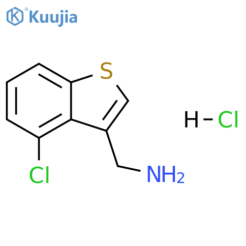 1-(4-chloro-1-benzothiophen-3-yl)methanamine hydrochloride structure
