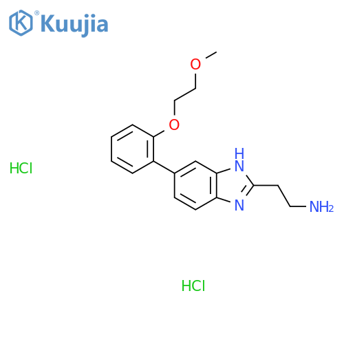 2-{5-2-(2-methoxyethoxy)phenyl-1H-1,3-benzodiazol-2-yl}ethan-1-amine dihydrochloride structure