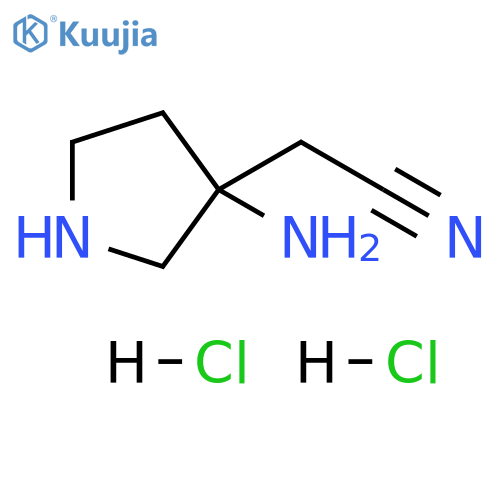 2-(3-aminopyrrolidin-3-yl)acetonitrile dihydrochloride structure
