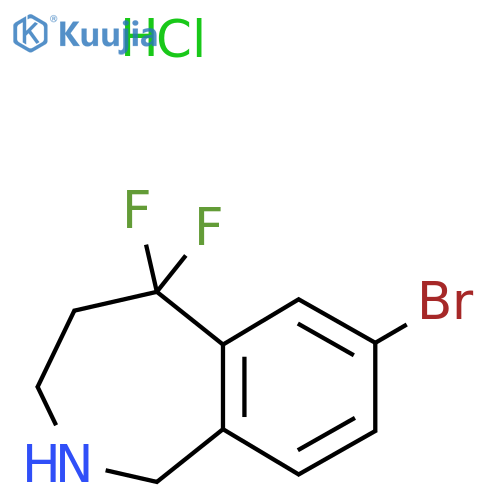 7-bromo-5,5-difluoro-2,3,4,5-tetrahydro-1H-2-benzazepine hydrochloride structure