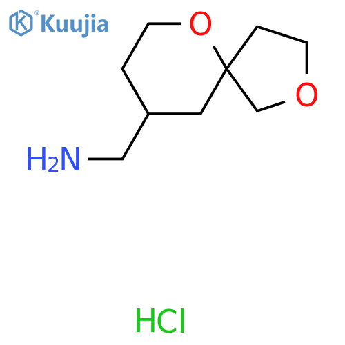 1-{2,6-dioxaspiro4.5decan-9-yl}methanamine hydrochloride, Mixture of diastereomers structure