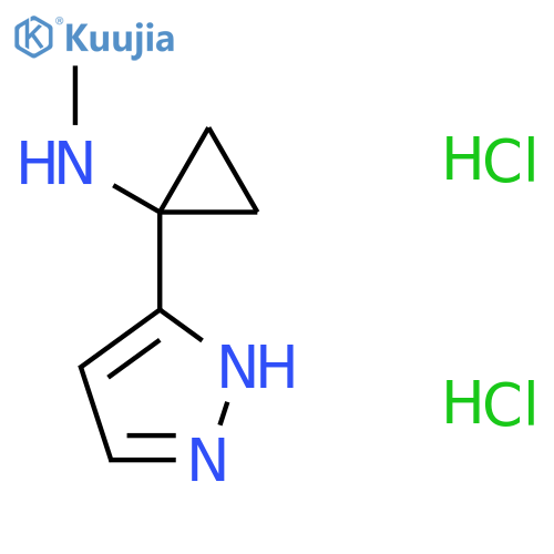 N-methyl-1-(1H-pyrazol-3-yl)cyclopropan-1-amine dihydrochloride structure