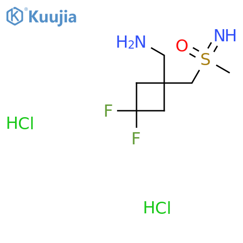 {1-(aminomethyl)-3,3-difluorocyclobutylmethyl}(imino)methyl-lambda6-sulfanone dihydrochloride structure
