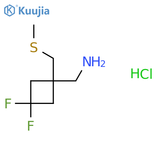1-{3,3-difluoro-1-(methylsulfanyl)methylcyclobutyl}methanamine hydrochloride structure