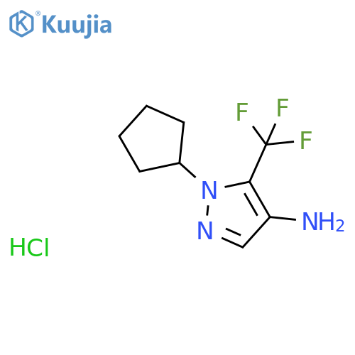1-cyclopentyl-5-(trifluoromethyl)-1H-pyrazol-4-amine hydrochloride structure