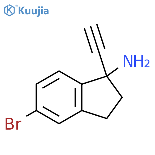 5-bromo-1-ethynyl-2,3-dihydro-1H-inden-1-amine structure