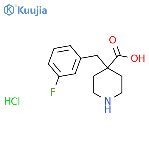 4-(3-fluorophenyl)methylpiperidine-4-carboxylic acid hydrochloride structure