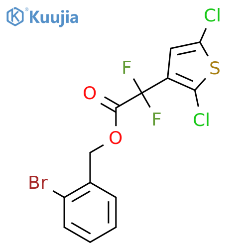 (2-Bromophenyl)methyl 2-(2,5-dichlorothiophen-3-yl)-2,2-difluoroacetate structure