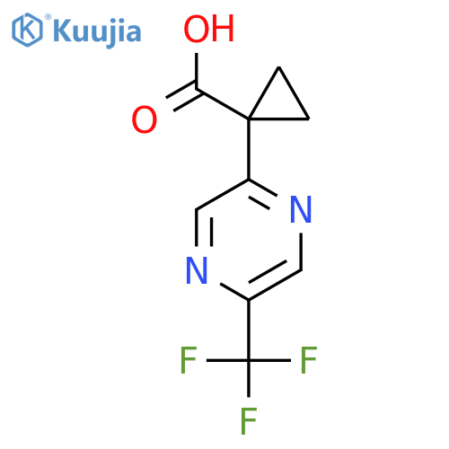 1-5-(trifluoromethyl)pyrazin-2-ylcyclopropane-1-carboxylic acid structure