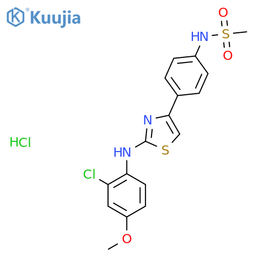 N-(4-{2-[(2-chloro-4-methoxyphenyl)amino]-1,3-thiazol-4-yl}phenyl)methanesulfonamide hydrochloride structure